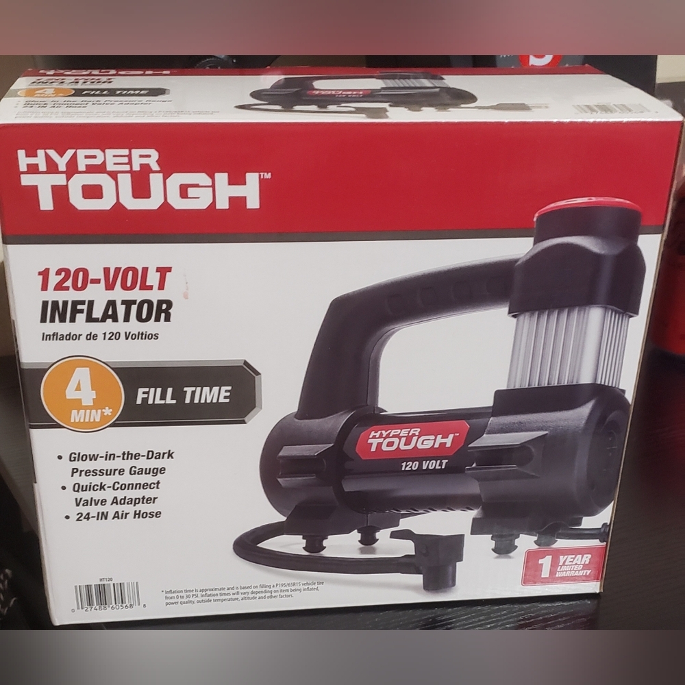 Hyper Tough Black 120-Volt Inflator